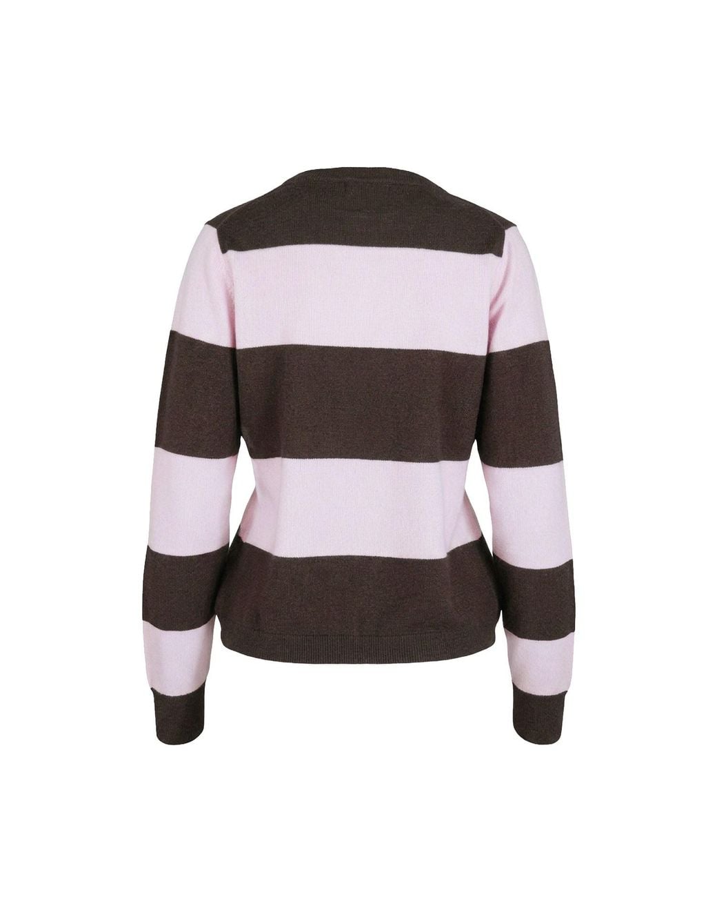 tirillm Black Sasha Basic Cashmere Pullover With Round Neck, Stripes