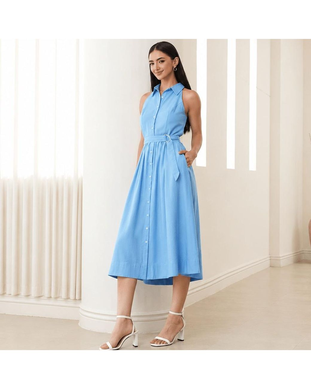 Yumi Kim Blue Kiana Light Linen Dress