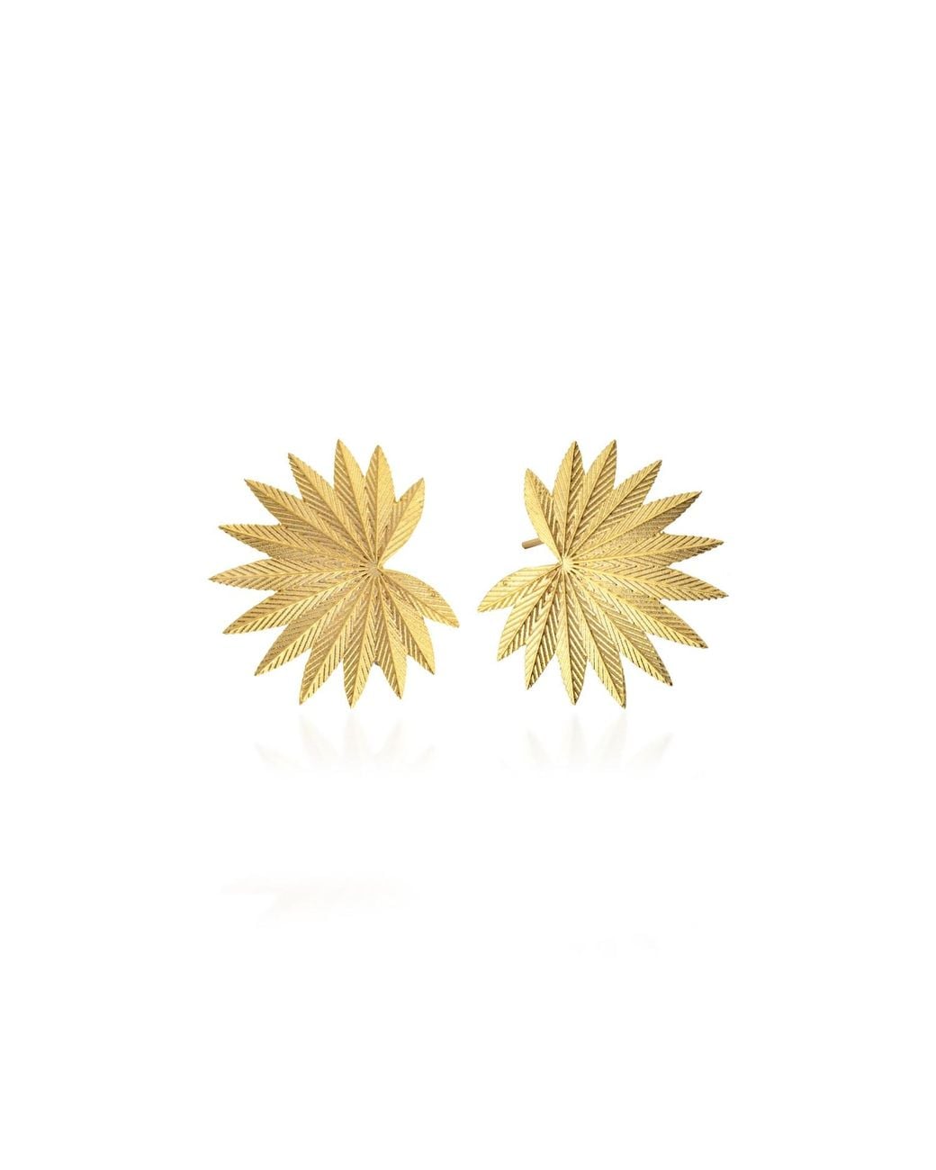 Milou Jewelry Metallic Palm Leaf Earrings