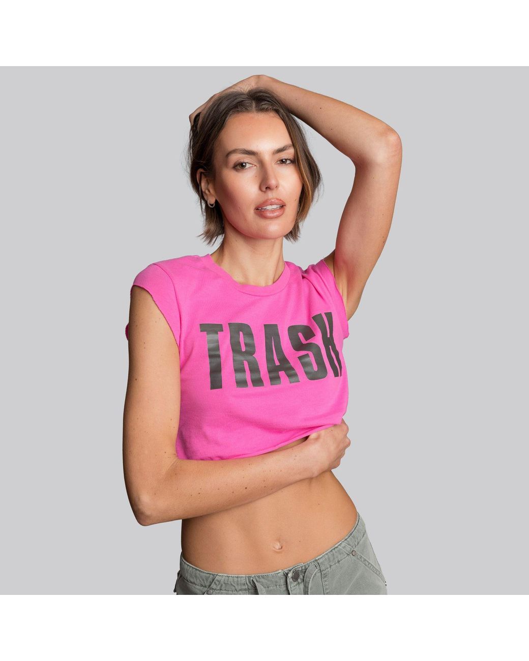 Love and Nostalgia Pink Margot Crop Tee