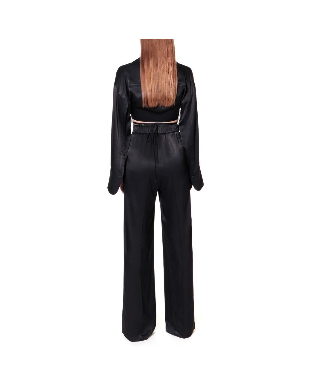 AGGI by HALEWSKI Black Lauren Glossy Blouse