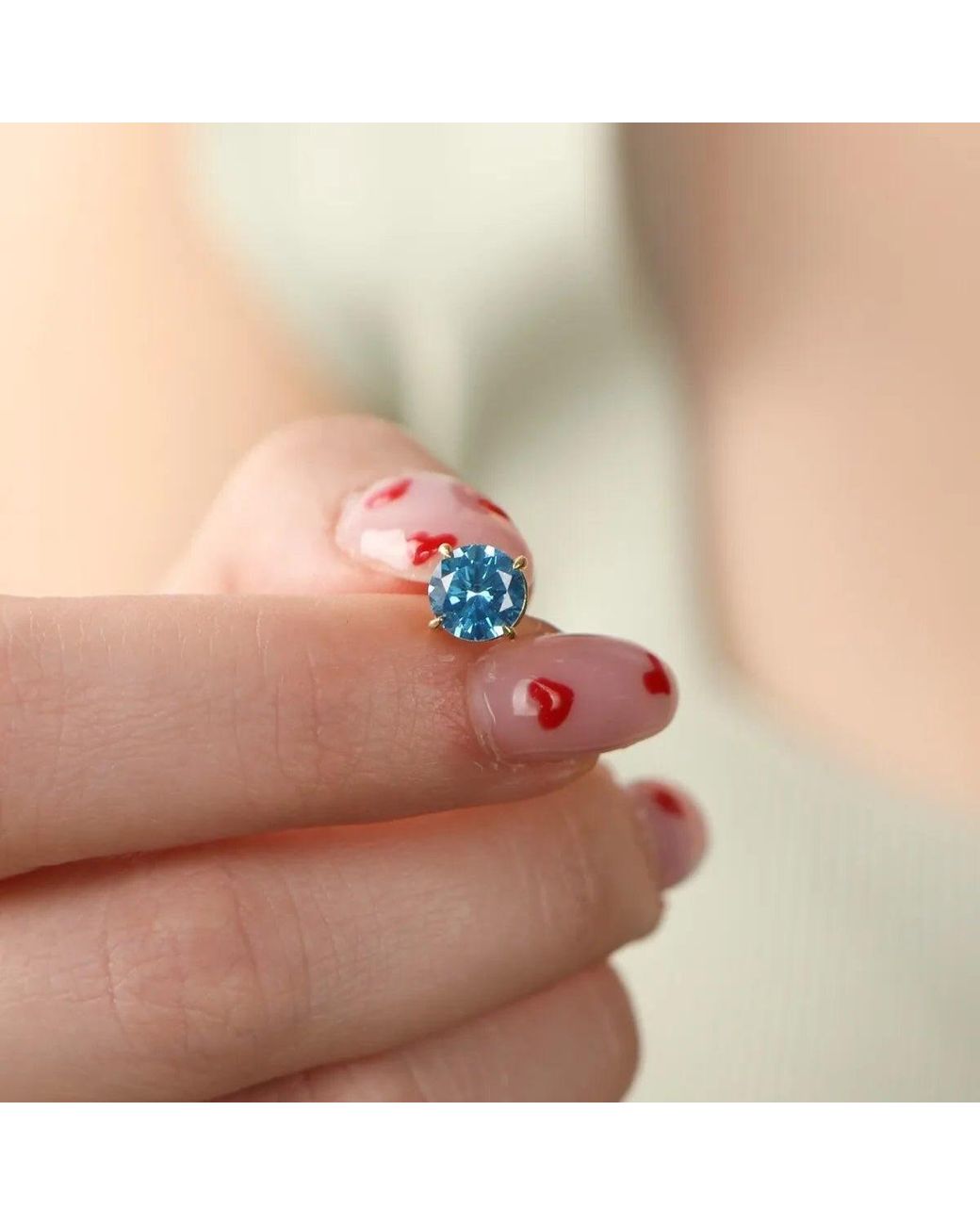 Spero London Blue 9Ct Topaz Stud Earrings