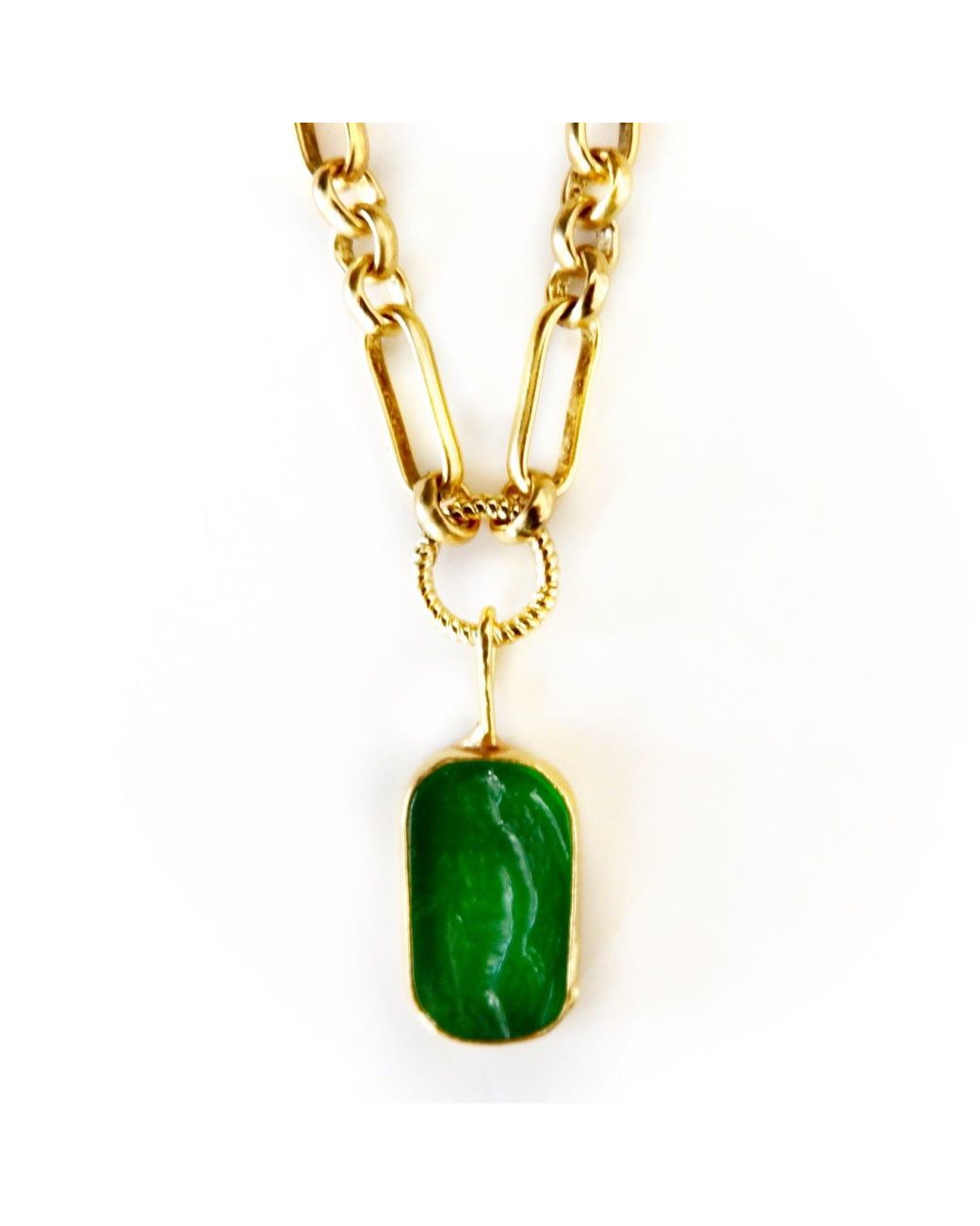 Persia Dona Jewelry Metallic Aphrodite Intaglio Enamel Necklace
