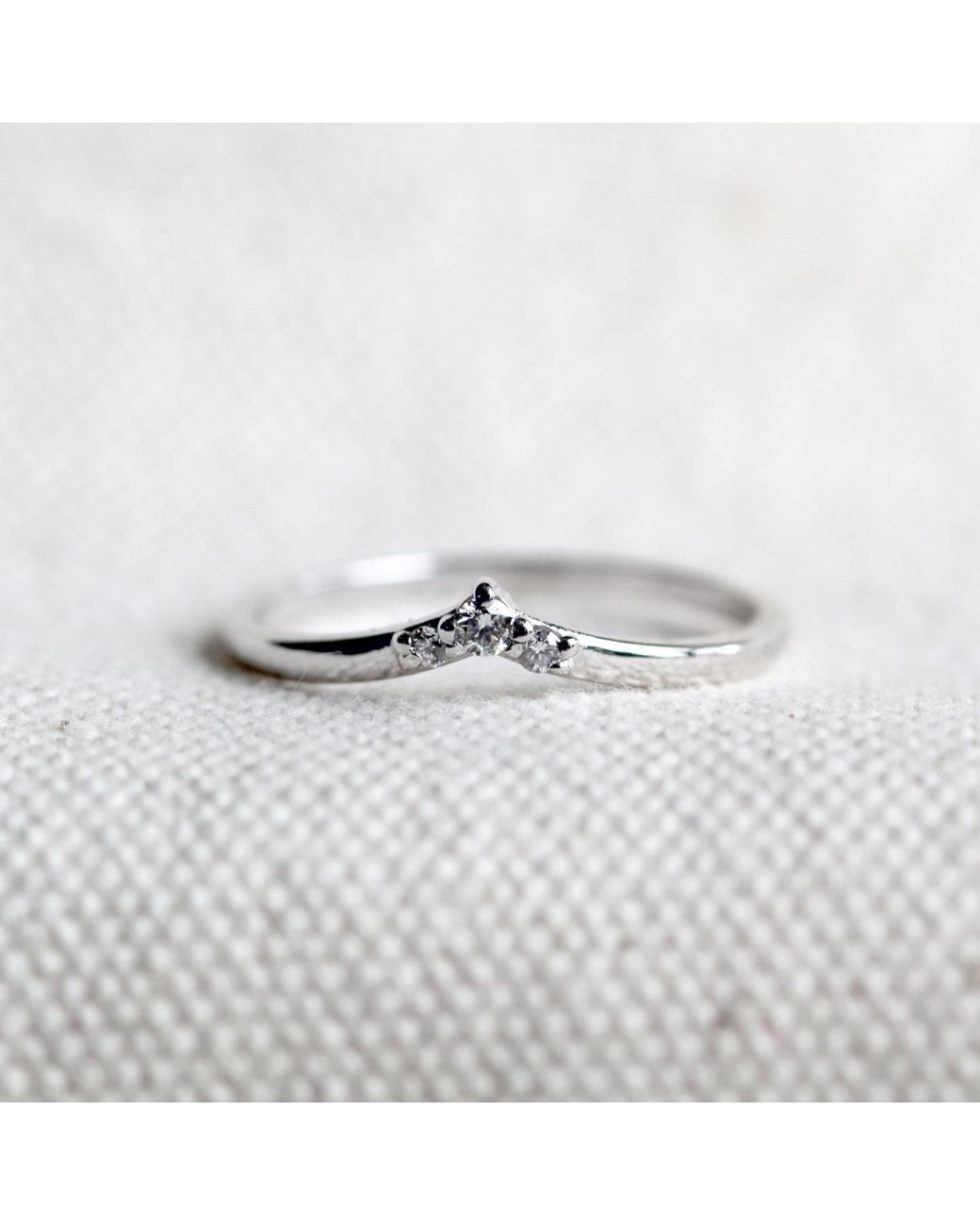 VicStoneNYC Fine Jewelry White Natural Diamond Platinum Curve Ring