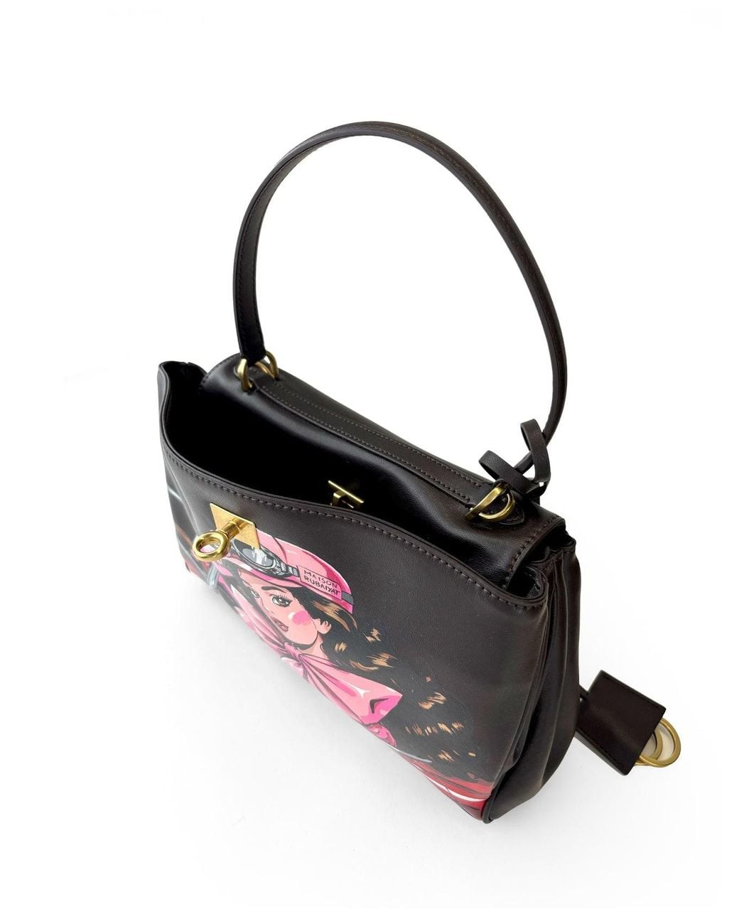 Maison Rubaiyat Brown Henriette Hand-Painted Leather Shoulder Bag – Retro Rally