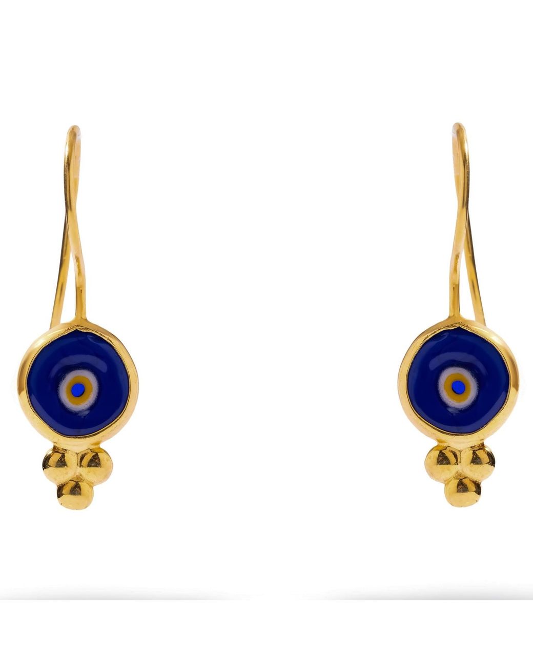 Ebru Jewelry Blue Watch Over Me Evil Eye Drop Earrings