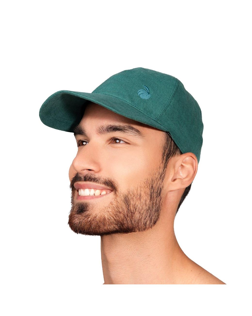 Maison Tangerine Green Linen Baseball Hat Basil for men