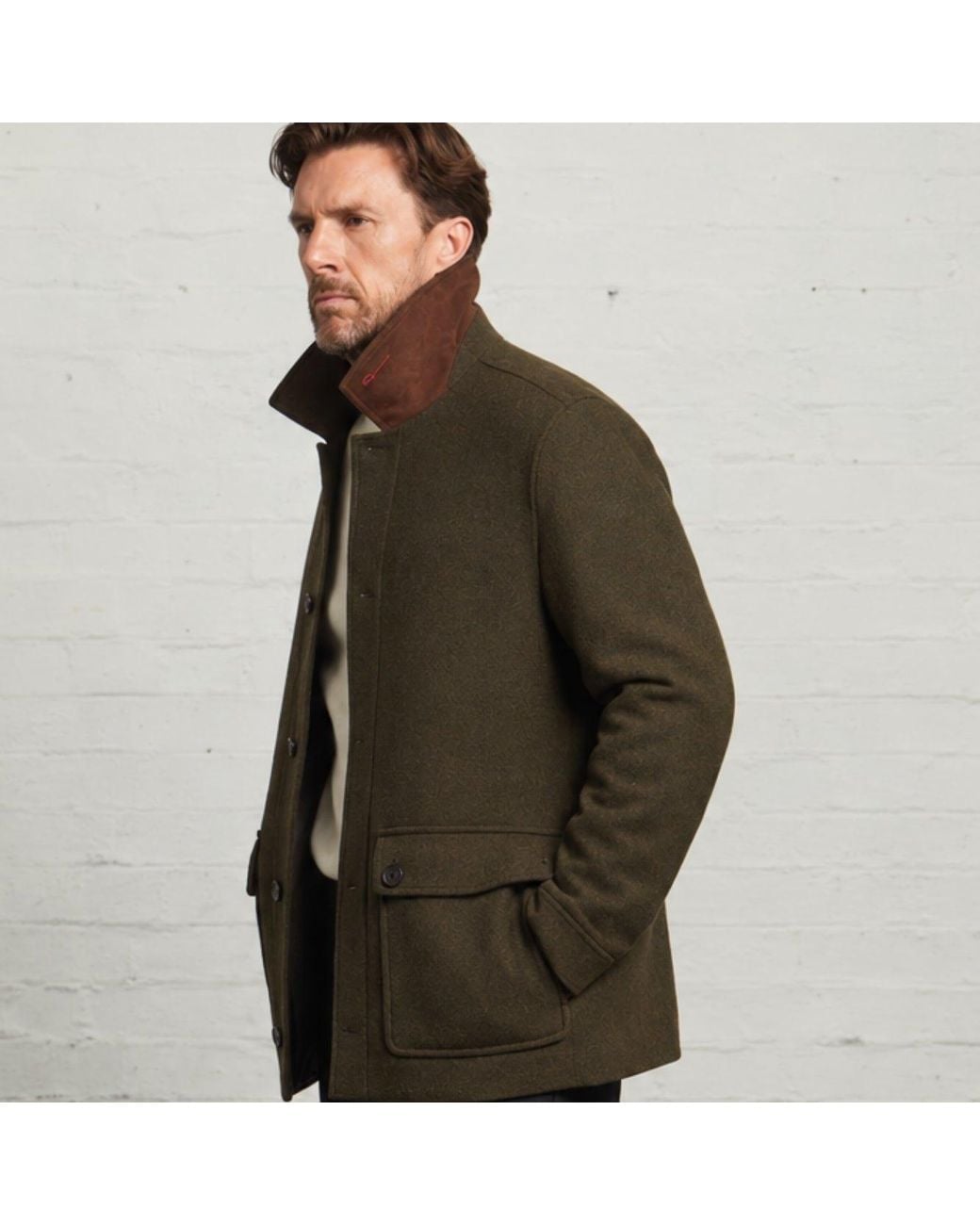 Guards London Green Kyle Wool Tweed Heritage Carcoat for men