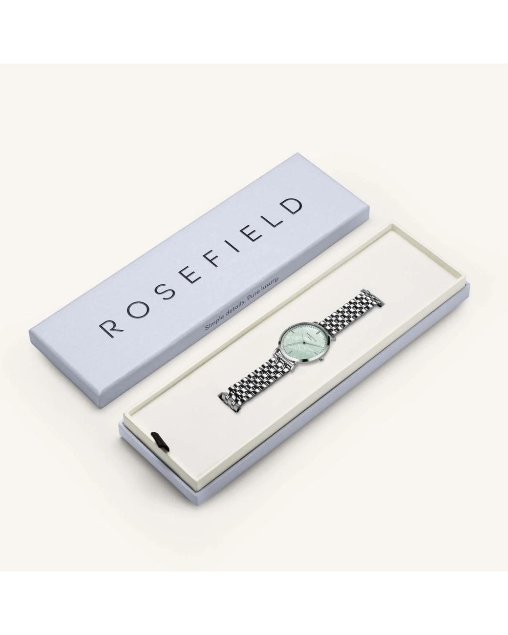 ROSEFIELD Metallic Upper East Side Mint Green Watch In Silver
