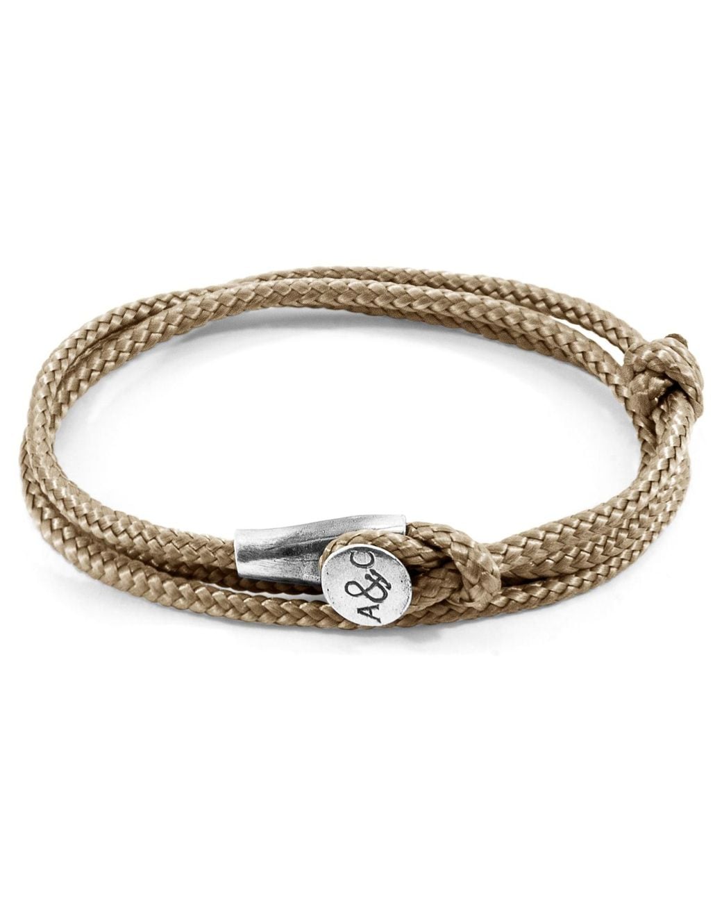 Anchor and Crew Metallic Sand Dundee & Rope Bracelet for men