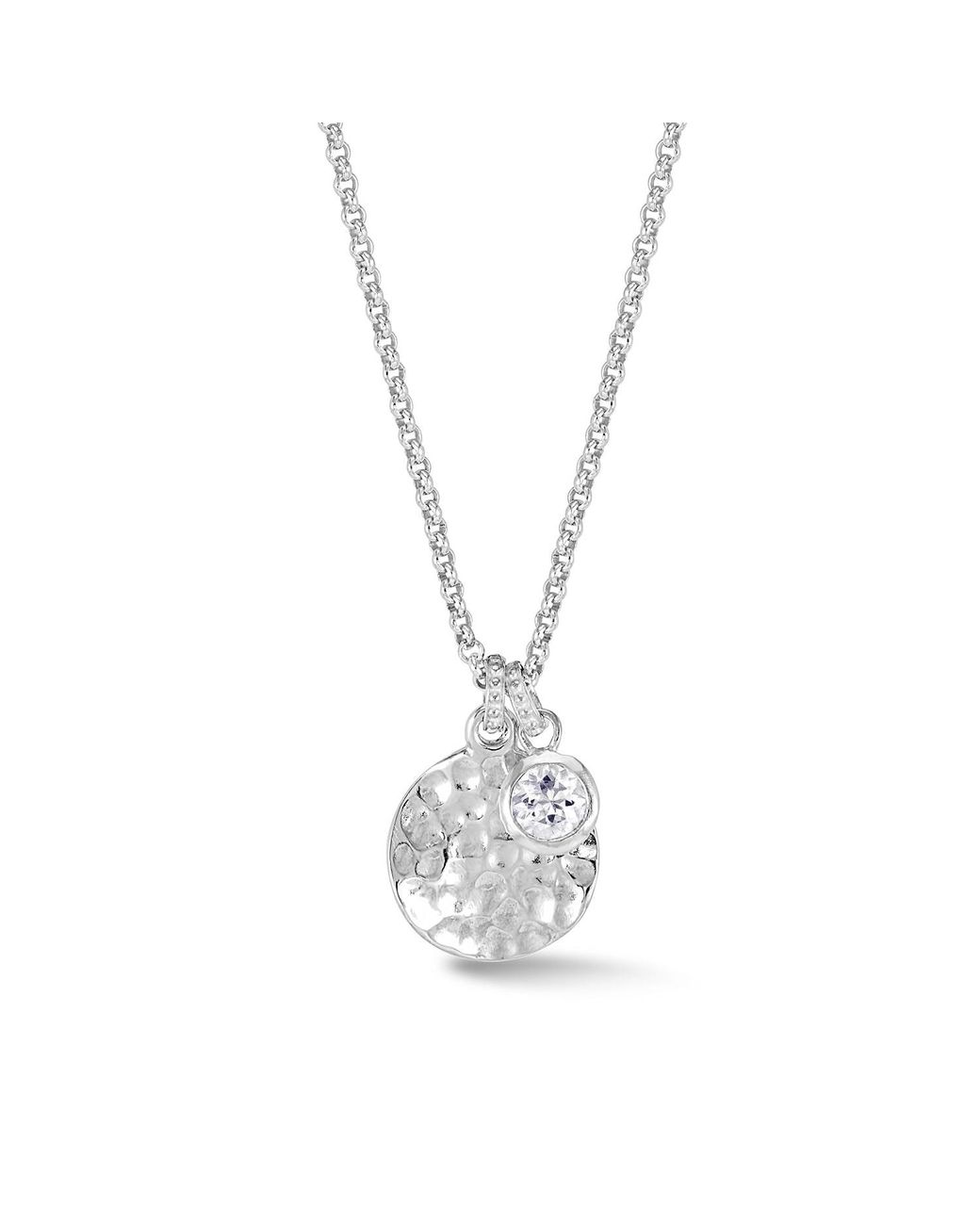 Dower & Hall Metallic Hammered Disc & Topaz Array Pendant