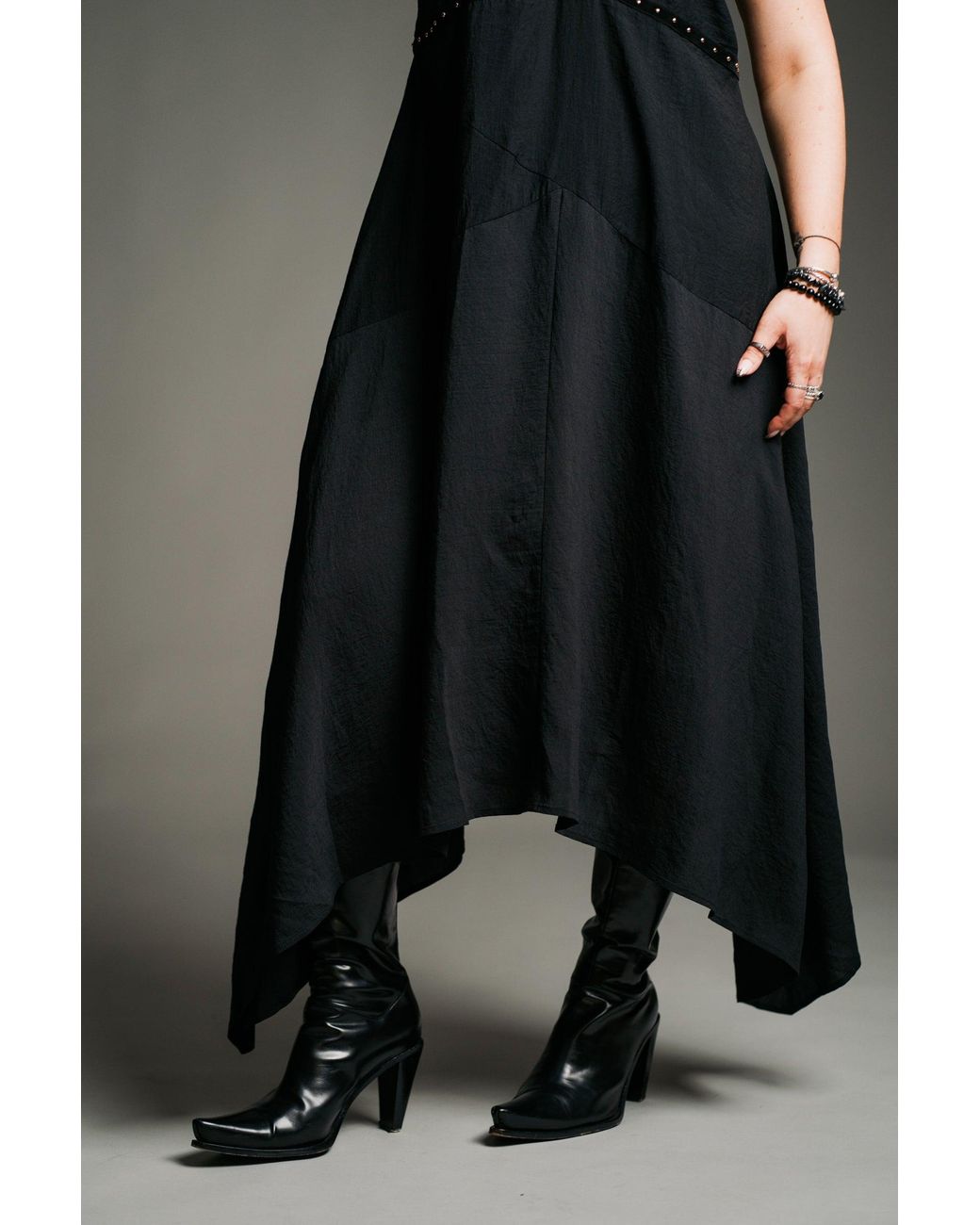 Little Lies Black Landslide Studded Slip Dress