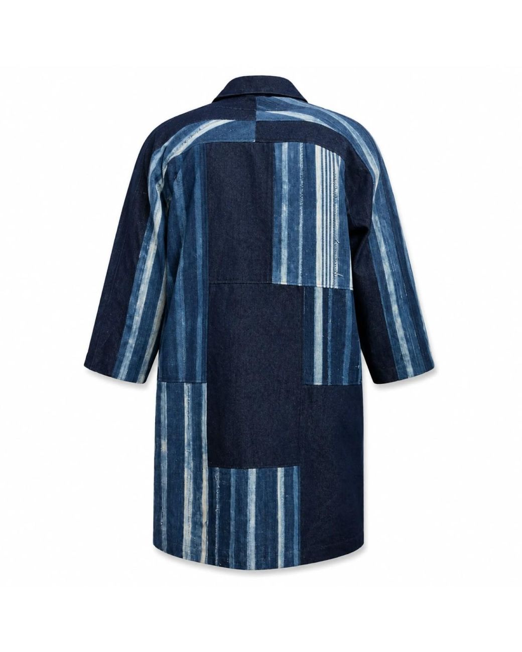 Zasta Studio Blue Blended Denim Article Long Coat for men