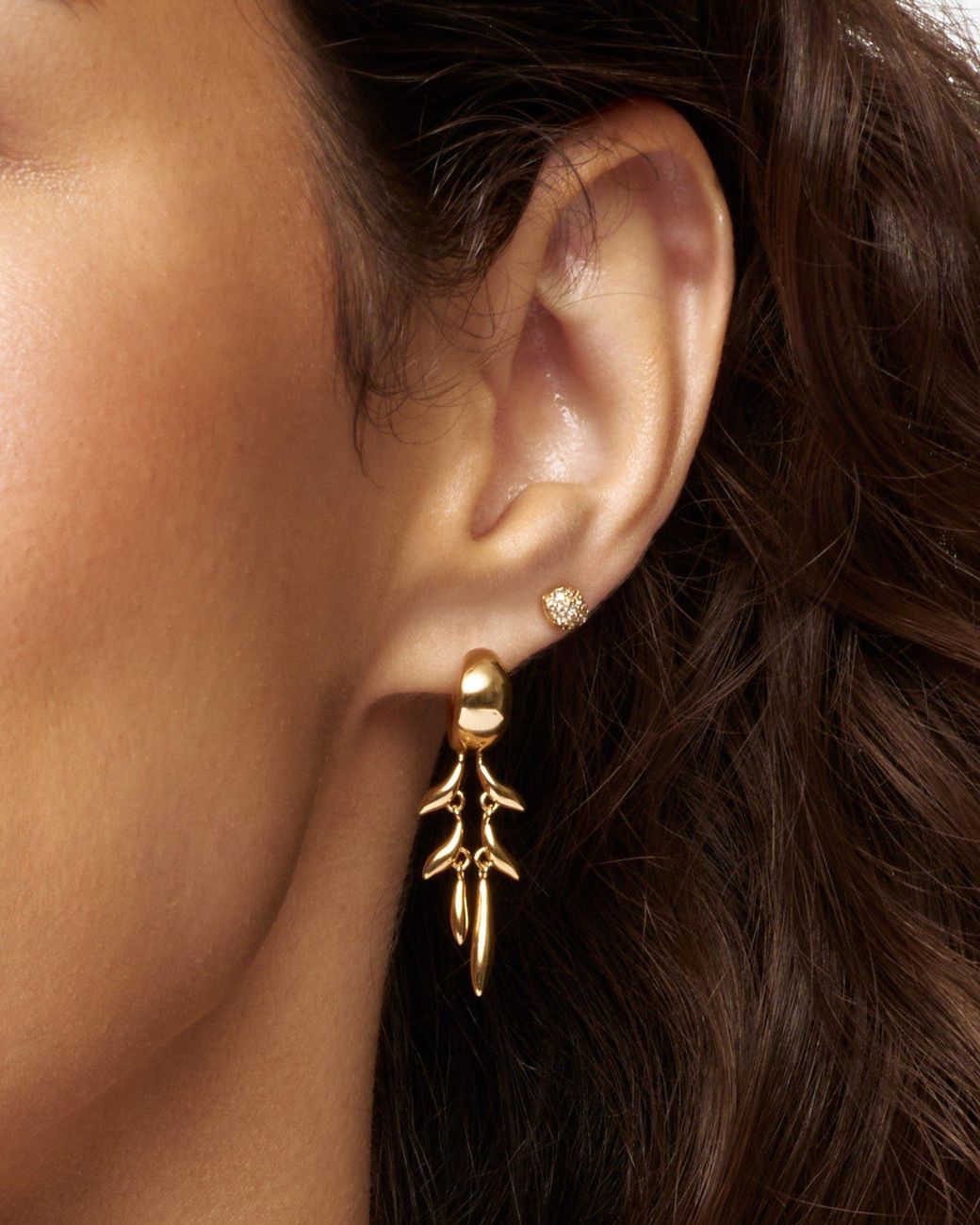 Stone Fruit Metallic Fishbone Hoops