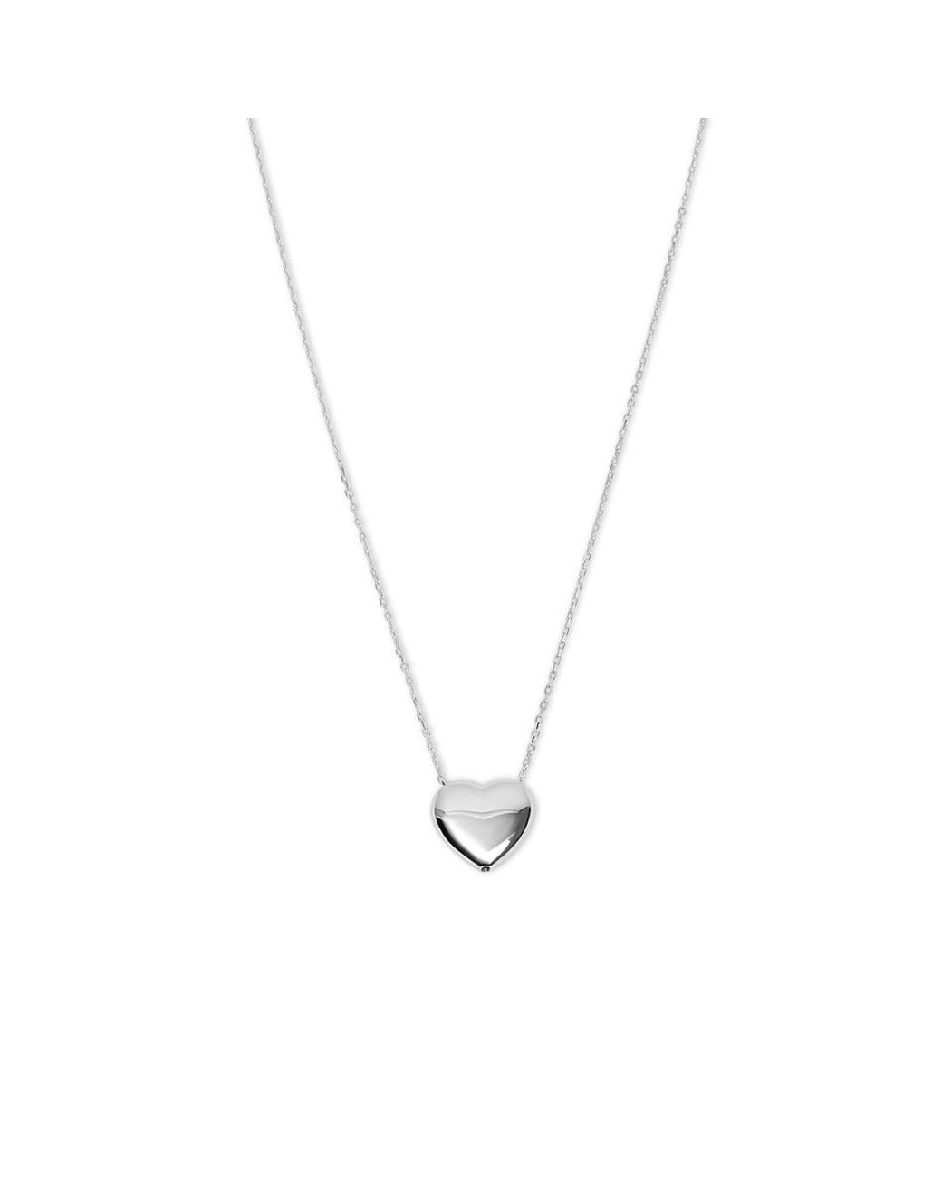 Argento Vivo Metallic Puffy Heart Necklace