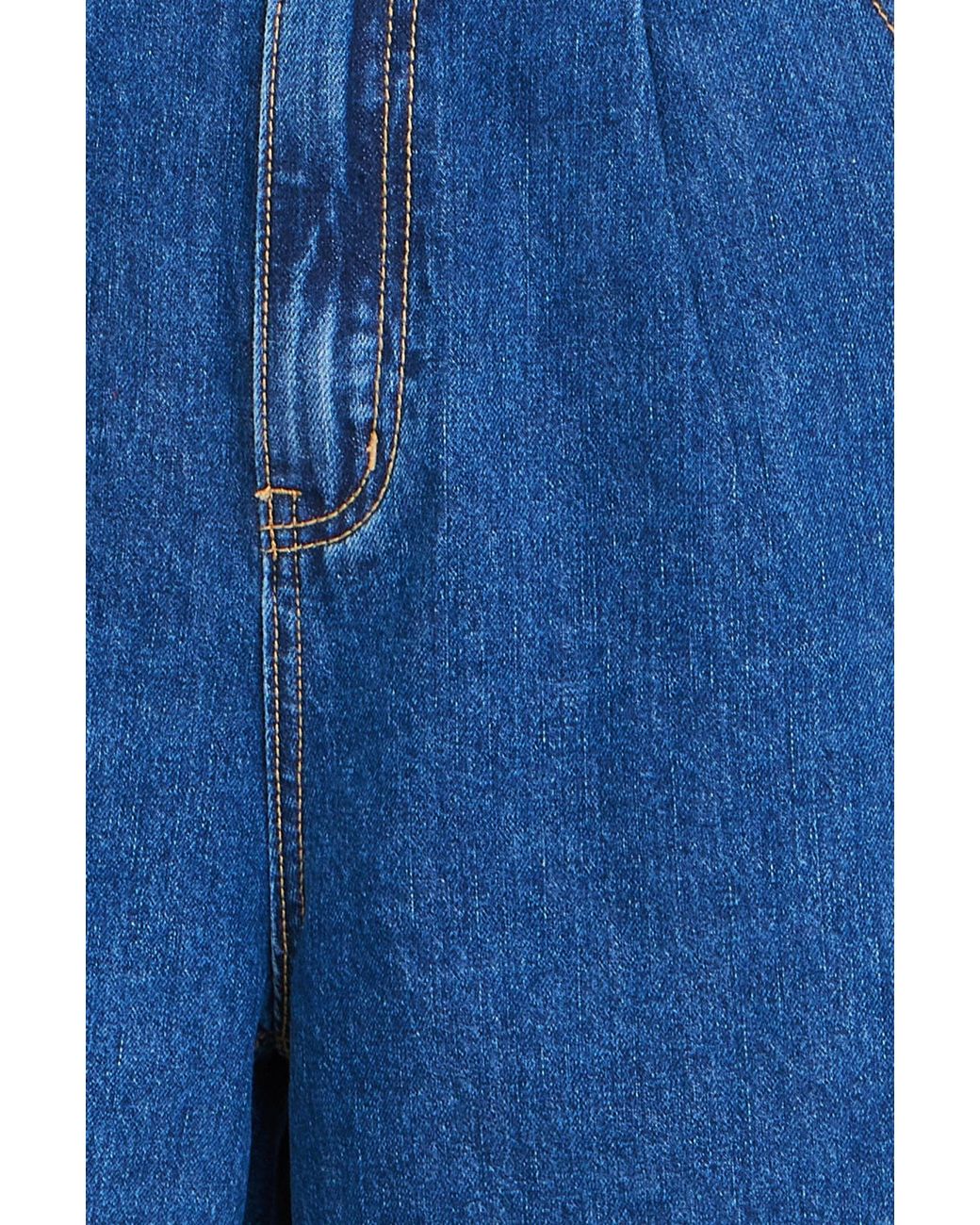 Yumi' Blue Denim Wide Leg Shorts