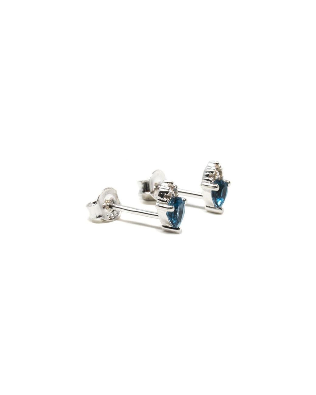 NASI SILVER Blue Pear Atarah Studs- Topaz & Topaz