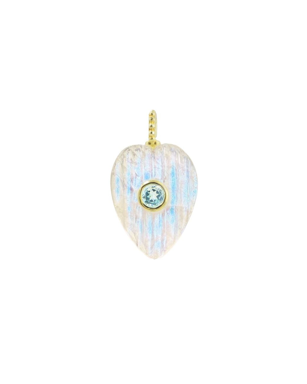 KAMARIA Metallic Moonstone Gemstone Pendant With Topaz