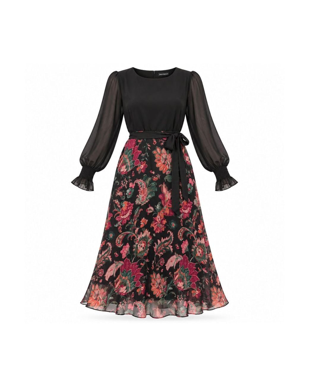 James Lakeland Black Floral Midi Dress