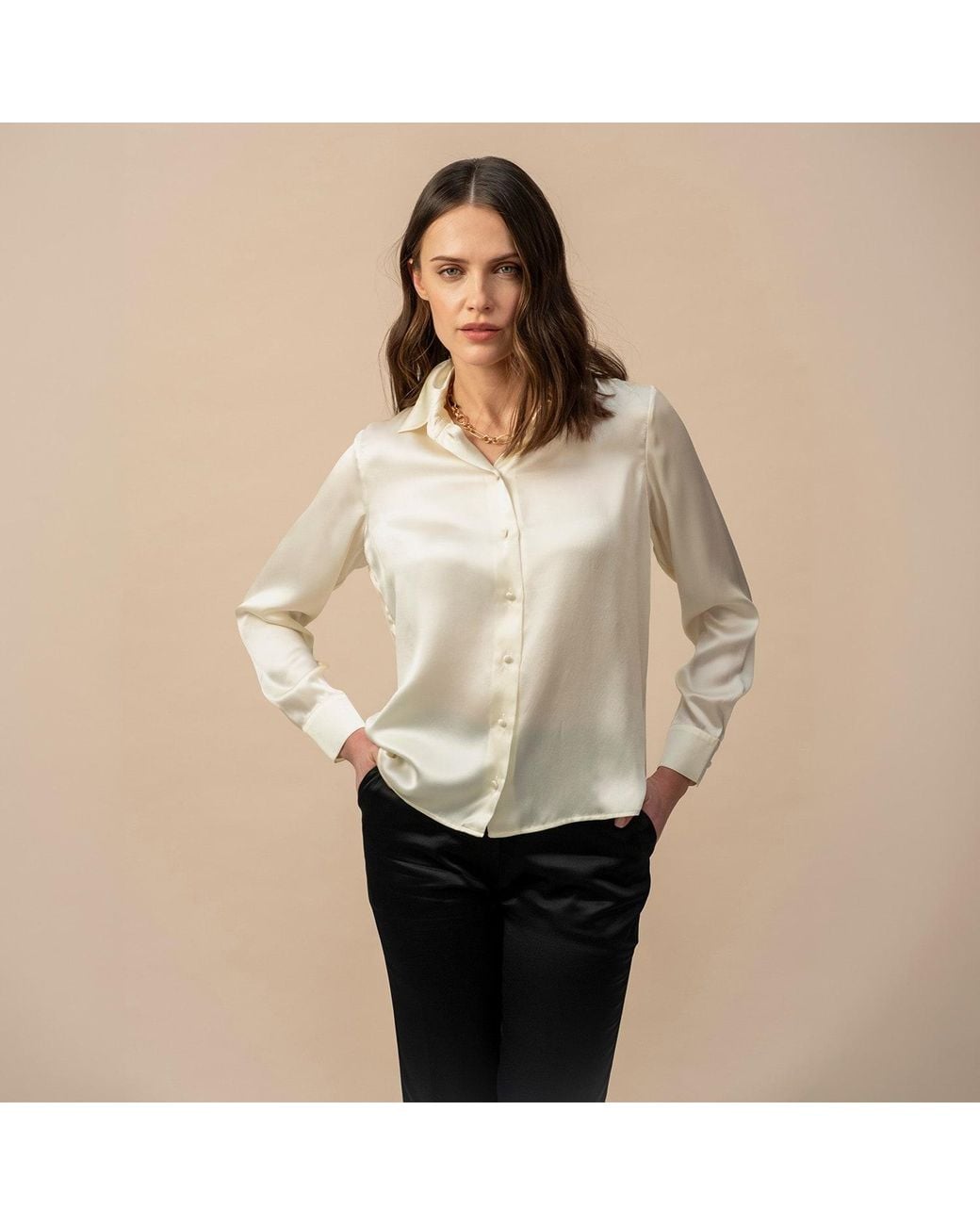 Anse Victorin Natural Alva Silk Blouse