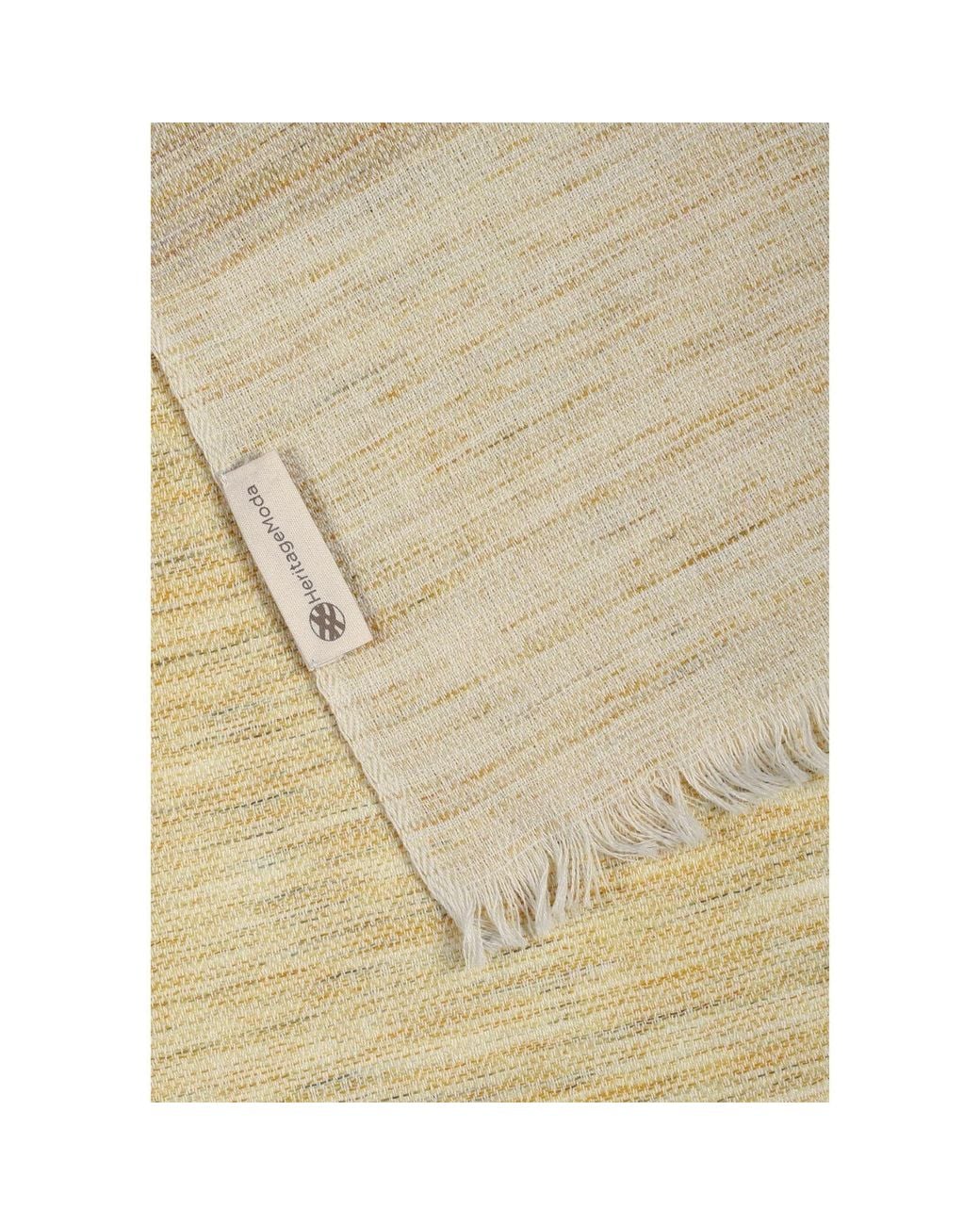 Heritagemoda Metallic Neutrals Handwoven Wool Scarf – Naturally Dyed With Marigold Flowers