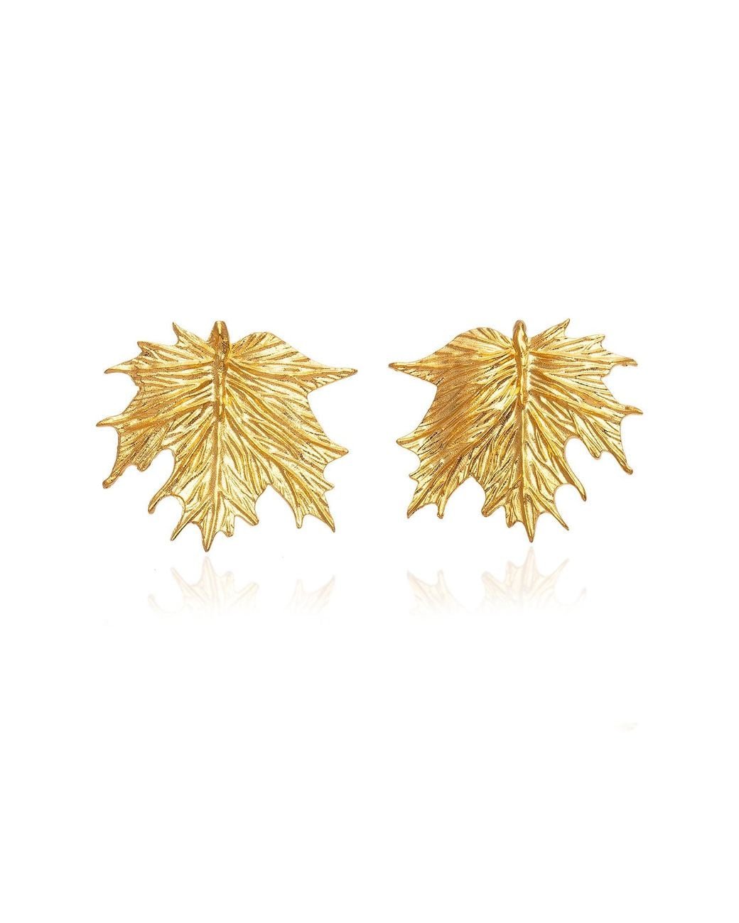 Milou Jewelry Metallic Maple Leaf Earrings