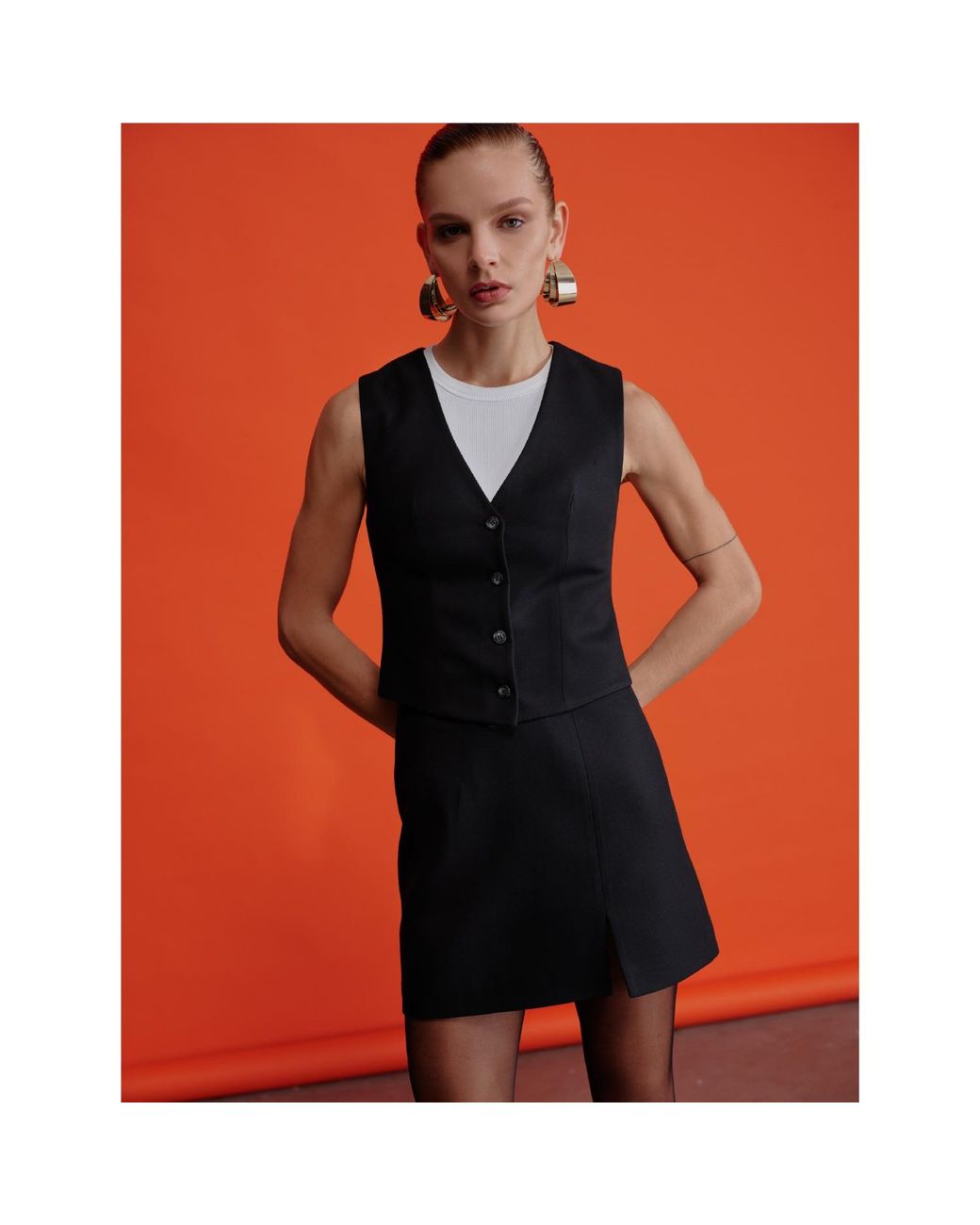NAZLI CEREN Black Vance Twill Mini Skirt