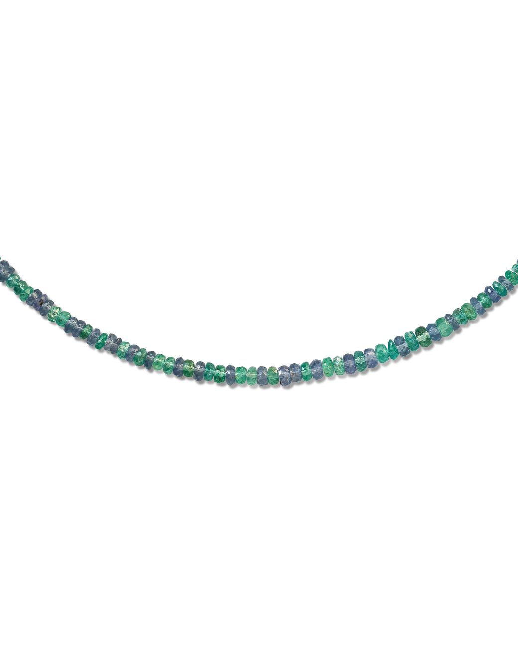 Bombyx House Metallic Mixed Sapphire Emerald Graduated Necklace