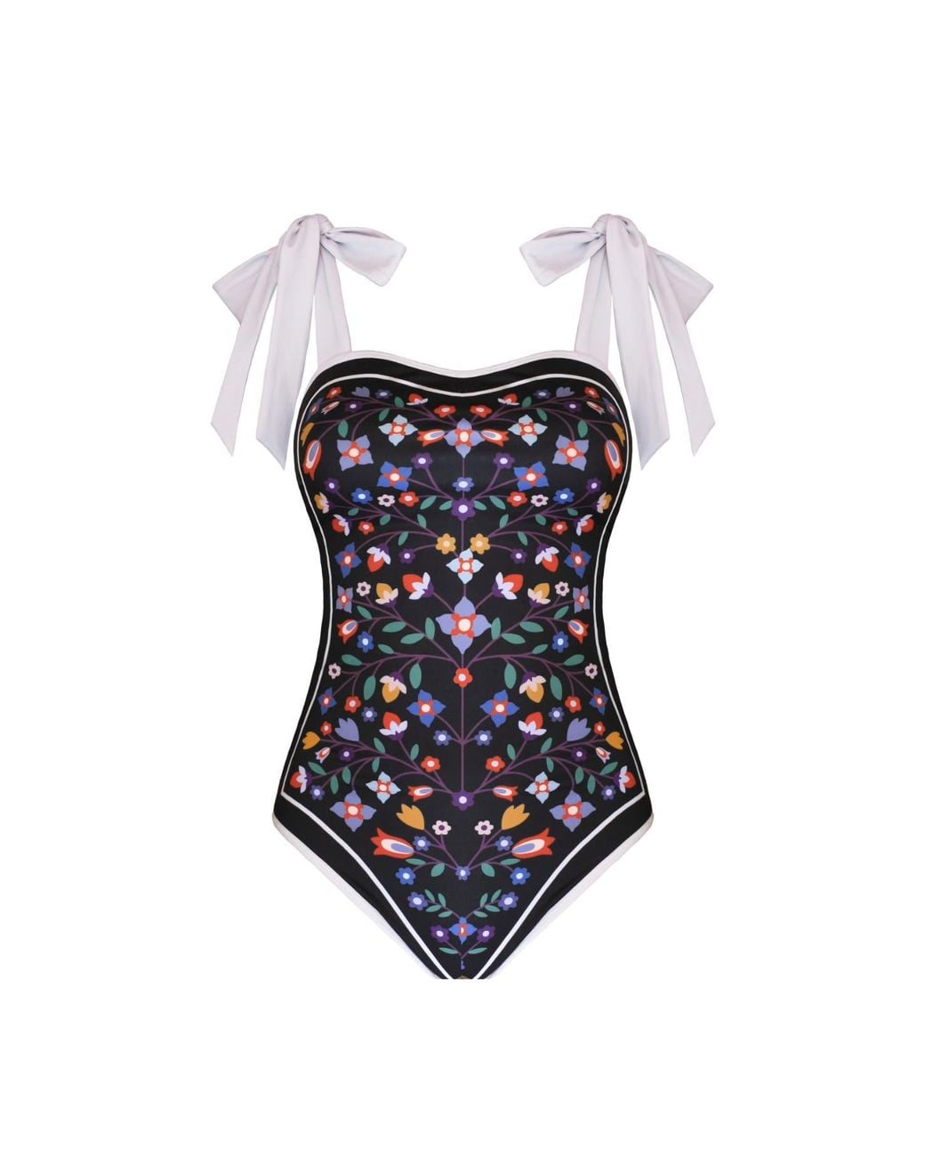 Jessie Zhao New York Blue Jungle Puzzle Reversible One-Piece Swimsuit