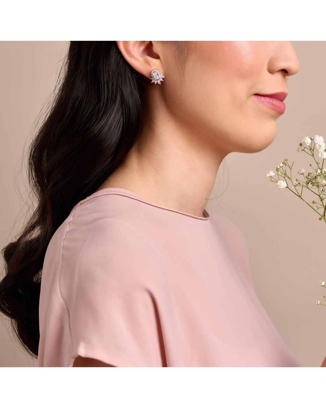 Esterah Metallic Marquise Cluster Studs