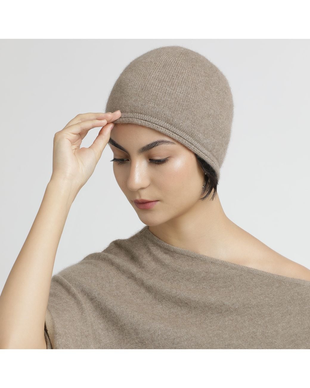 Pink Maharani Gray Neutrals Classic Knitted Winter Beanie – Natural