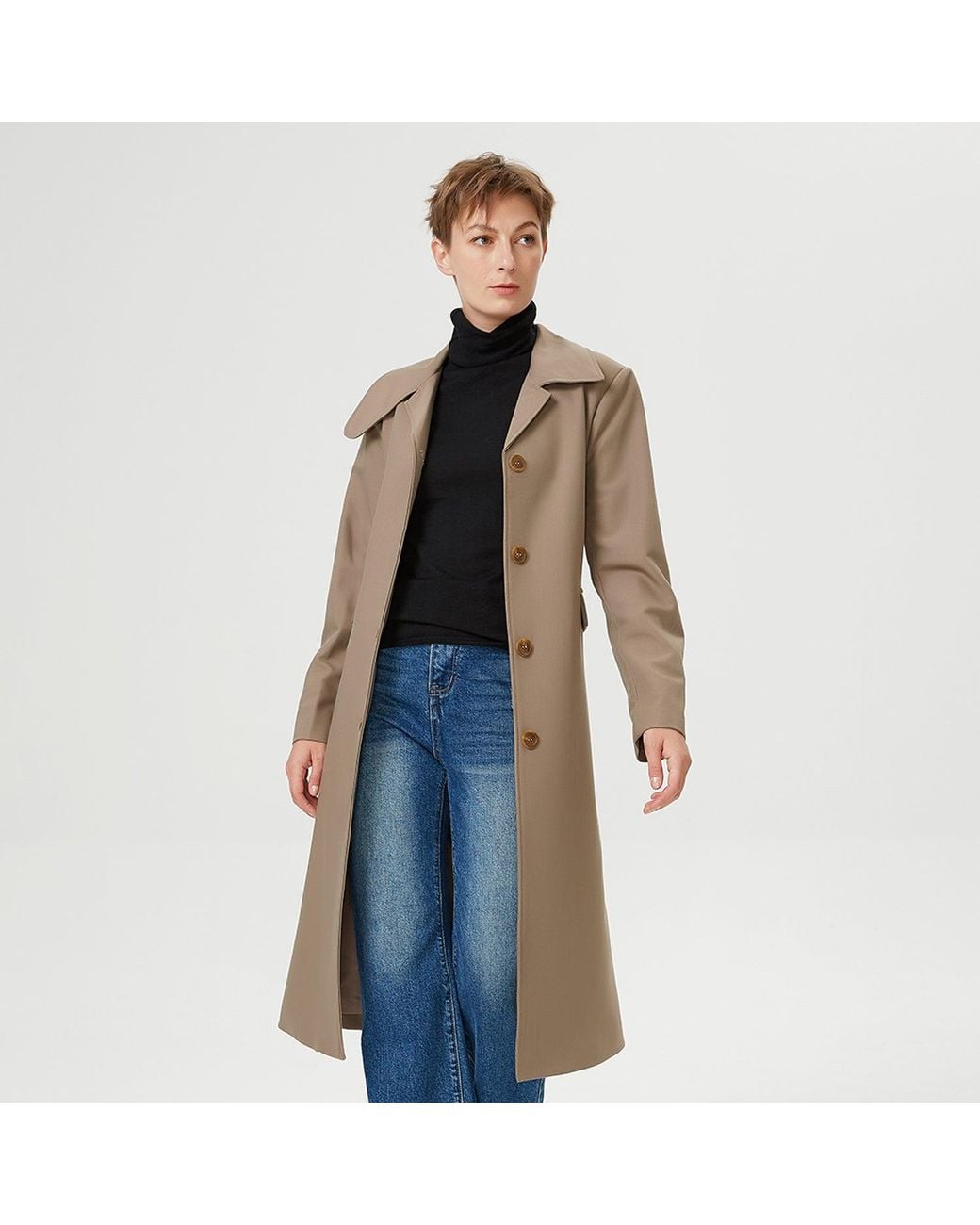 Smart and Joy Natural Minimalist City Coat