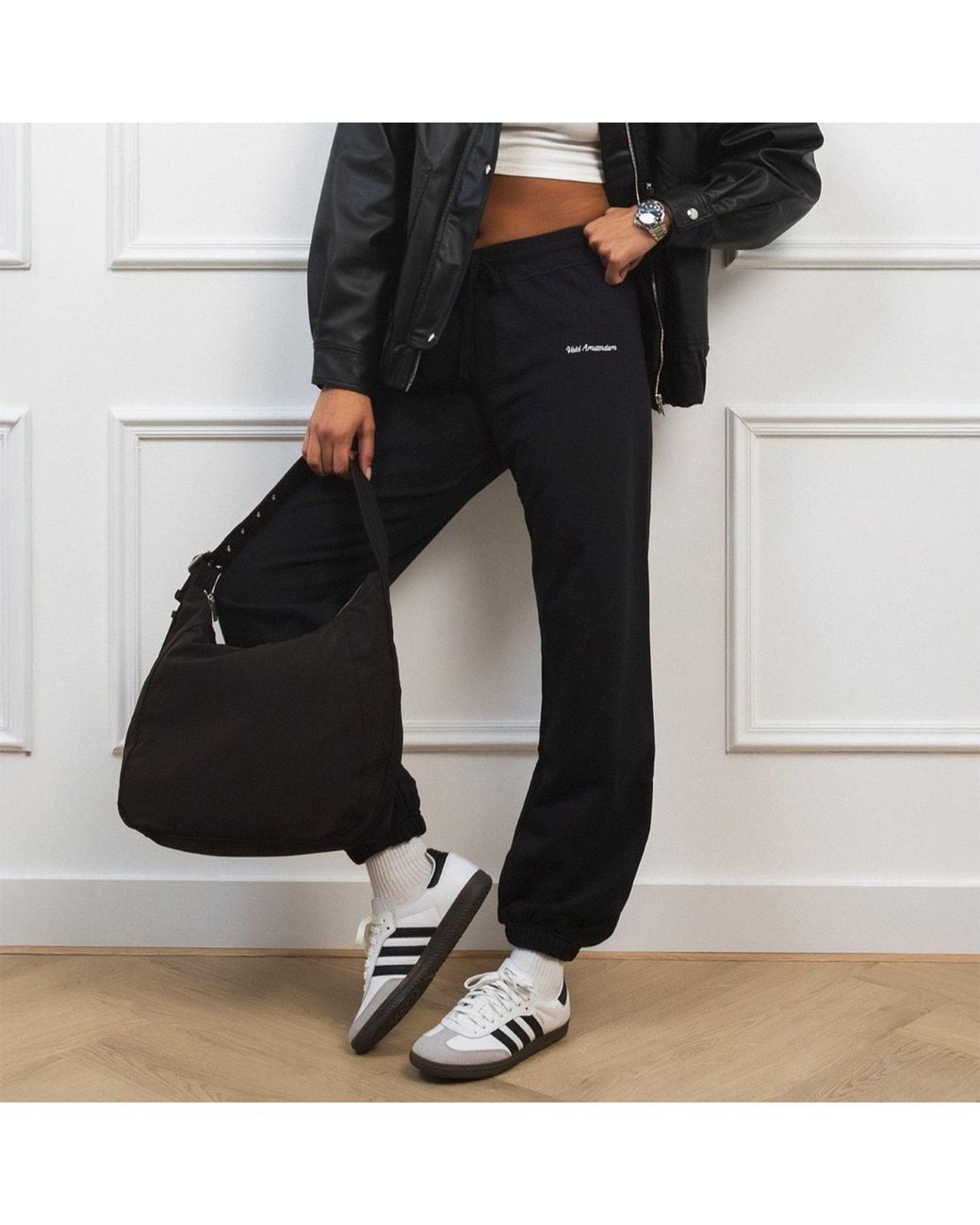 VLD Black Silverlake Va Script Sweatpant