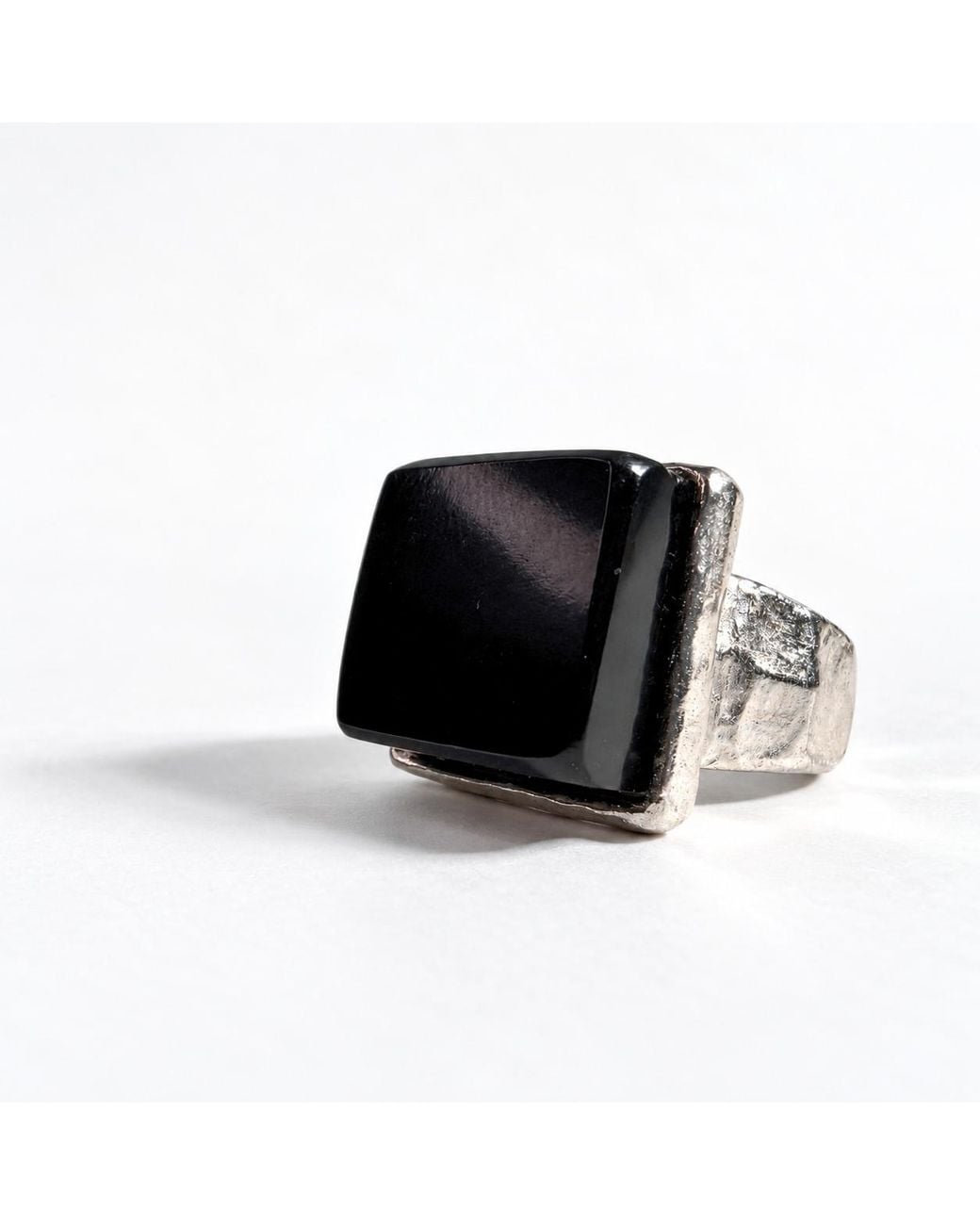 Smart Glass Jewelry Black Recycled Noir Gloss Ring
