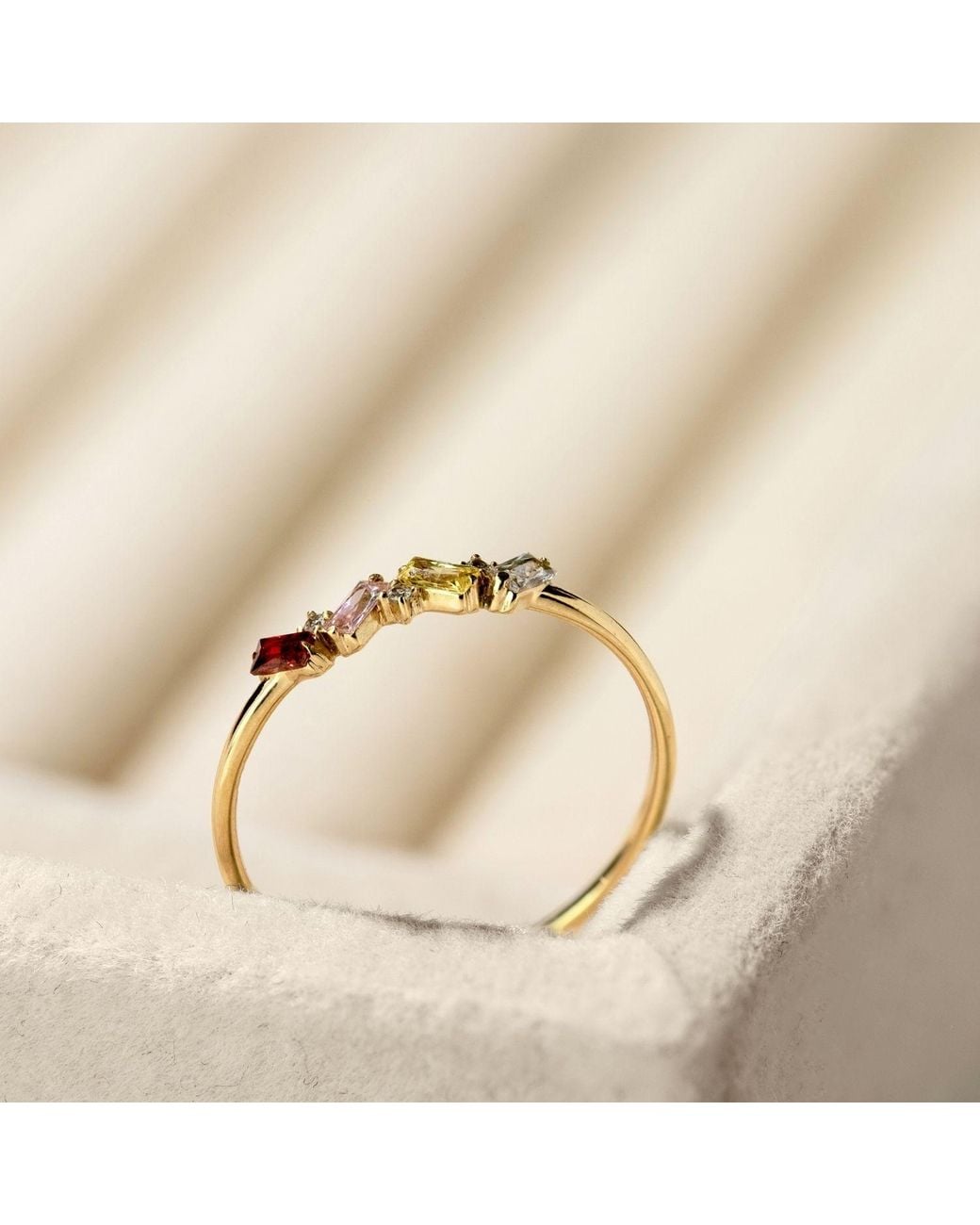 Belinda Jewelz Multicolor Amethyst Full Baguette Birthstone Ring