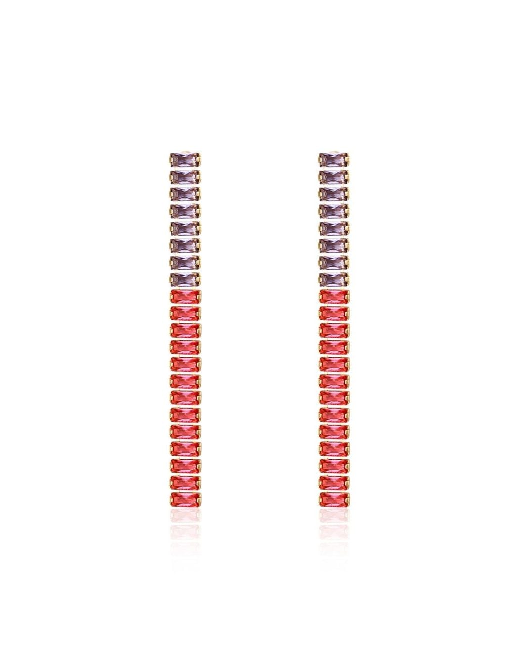 Rare Matters Jewelry Red Crystal Beam Earrings
