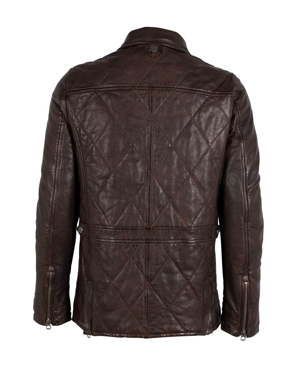 Mauritius Black Quilted Leather Jacket Kalisdo for men