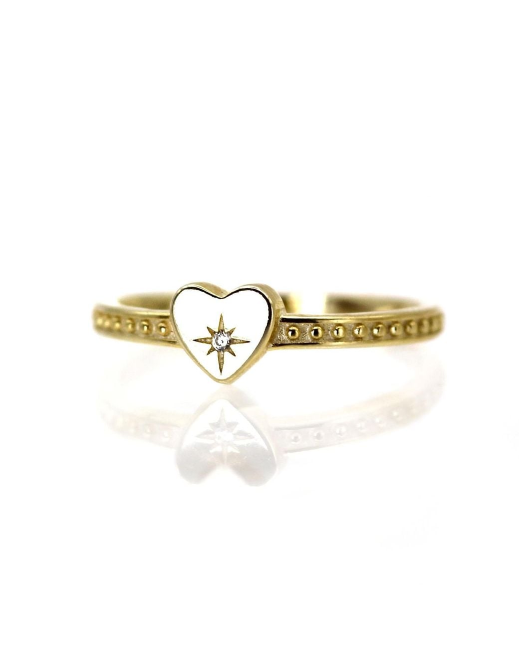 VicStoneNYC Fine Jewelry Metallic 14K Natural Diamond Northern Star Love Ring
