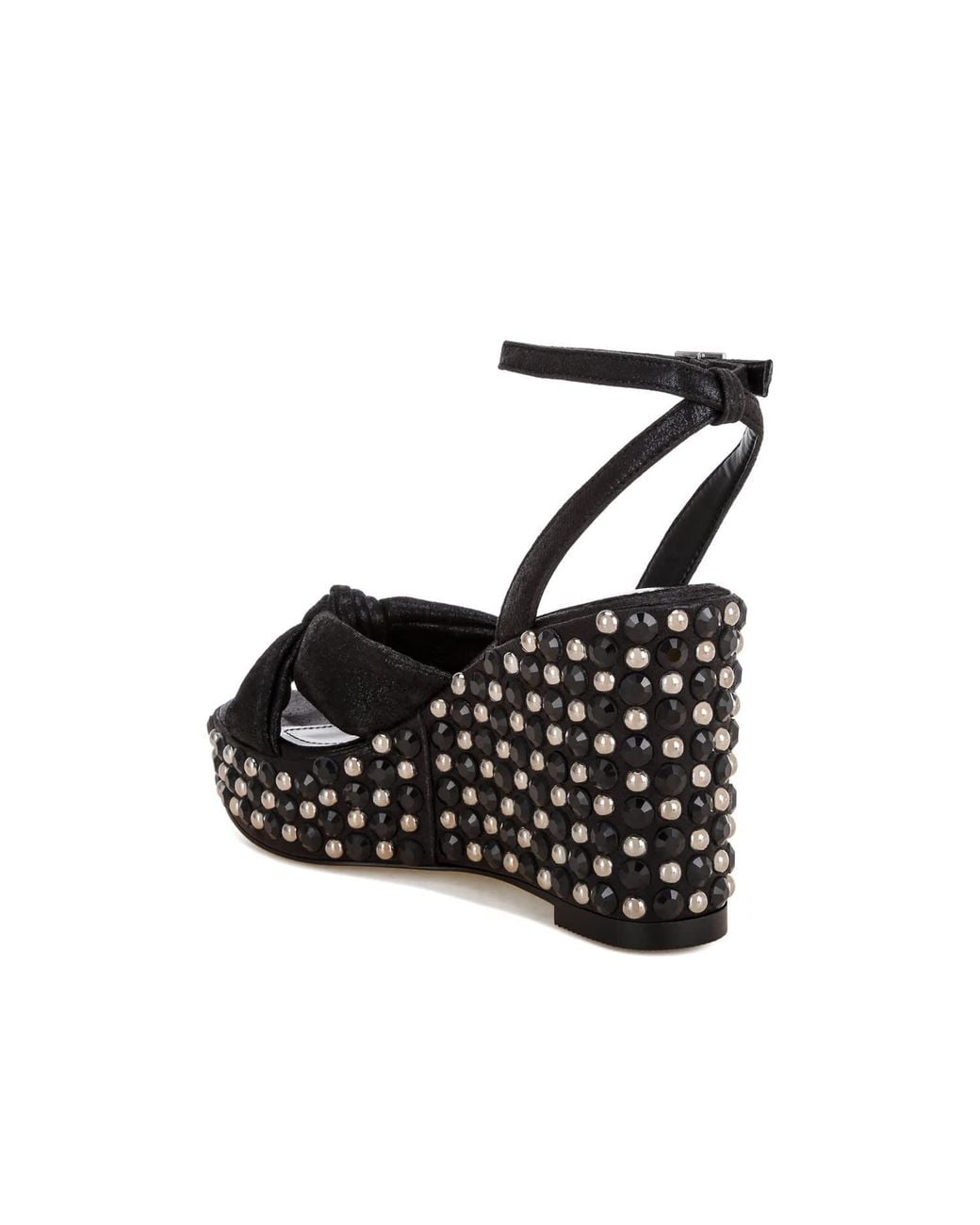 Rag & Co Green Moondot Embellished Wedge Heel Sandals