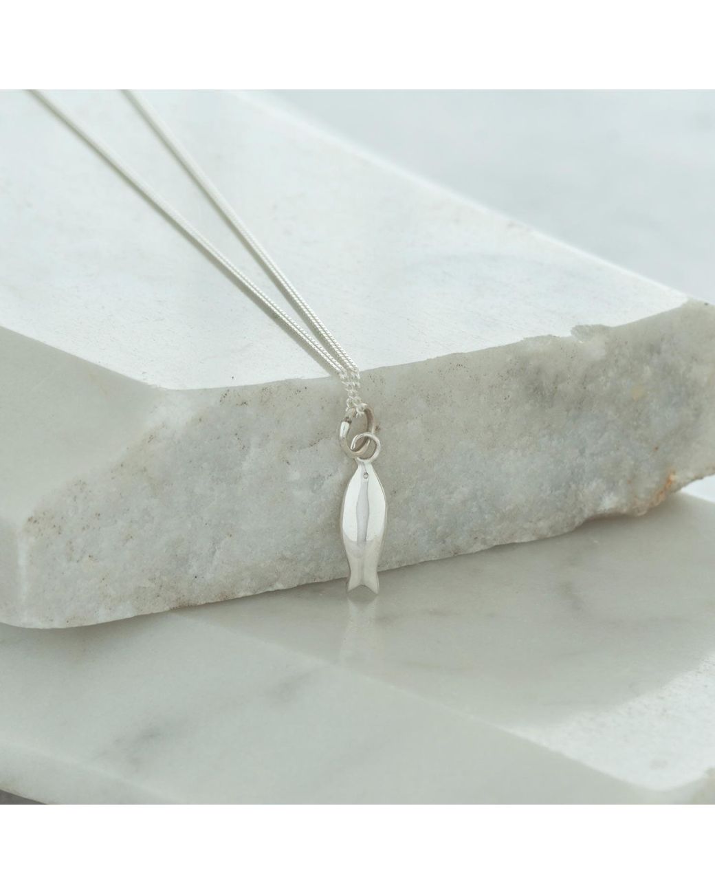 Lime Tree Design Metallic Tiny Fish Pendant Necklace Sterling