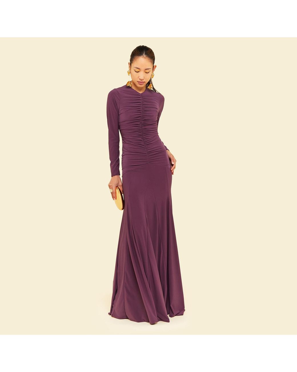Celestine & Mae Purple Zinnia Maxi Dress