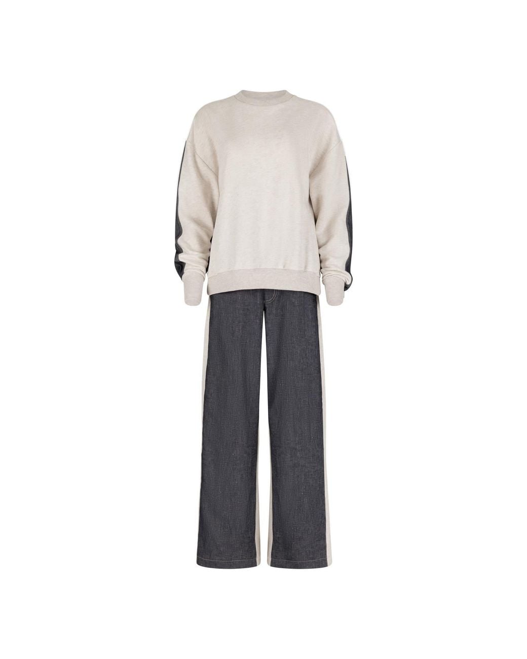 Clothes by Locker Room White Color-Block Two-Piece Co-Ord Set