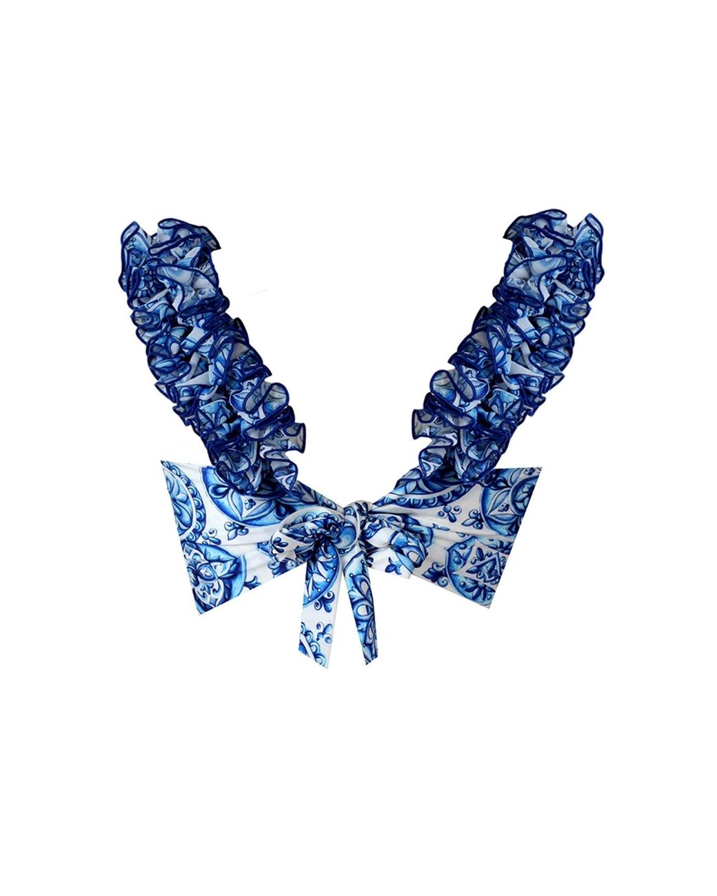 Nur Karaata Blue Lily Bleu Blanc Top