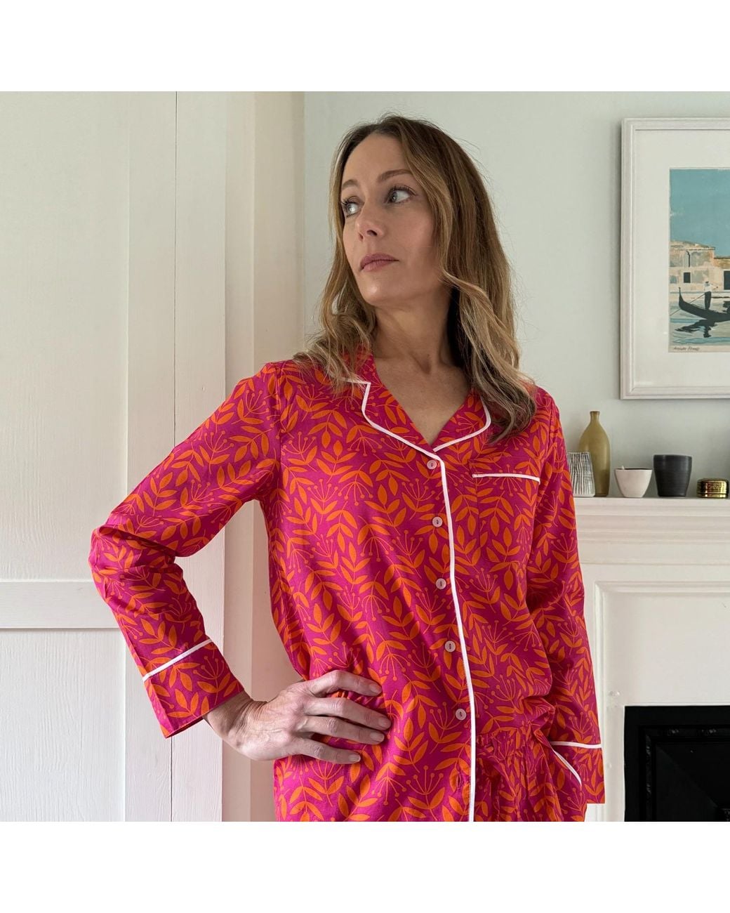 Lime Tree Design Red Summer Meadow & Cotton Pyjamas