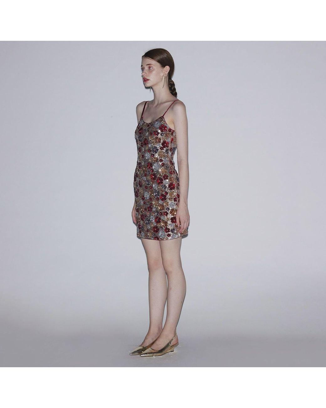 Belsize25 Red Mayfair Series – Garden Dress Sequinned Halterneck Evening Mini Gown