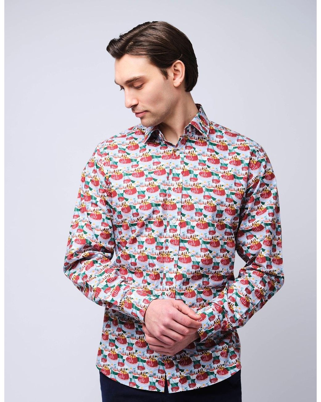 Gresham Blake Red Retro Picnic Shirt for men