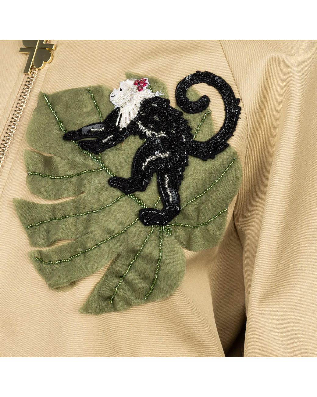 House of Laines London Natural Neutrals Laines Couture Hand Embellished Monkey Cropped Trench