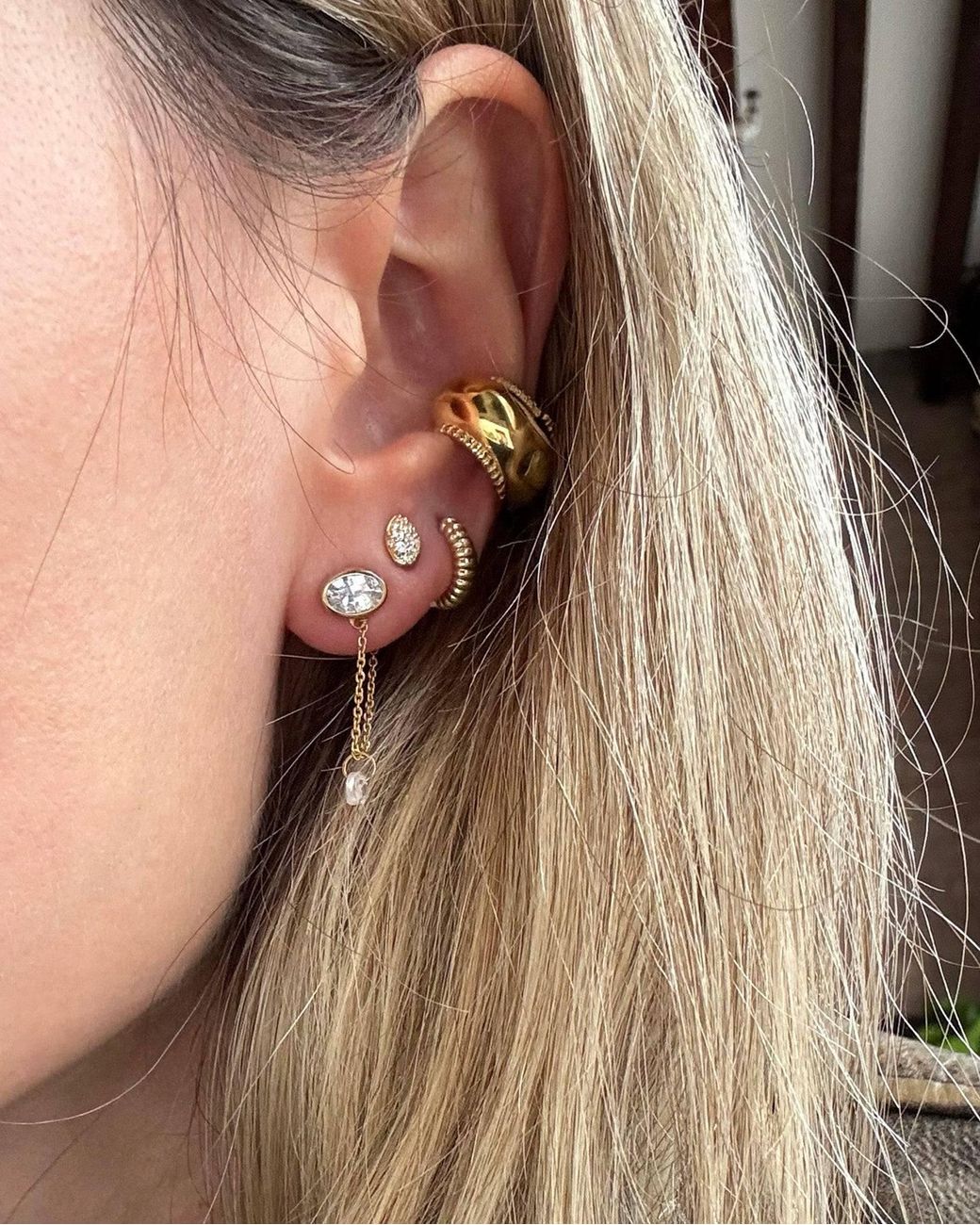 Stone Fruit Blue Juicy Chain Earrings