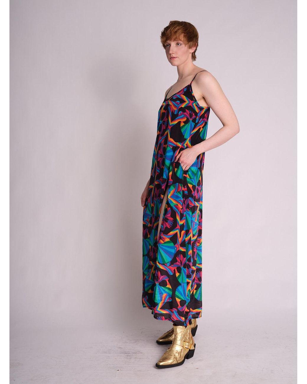 Any Old Iron Blue Skull Long Dress