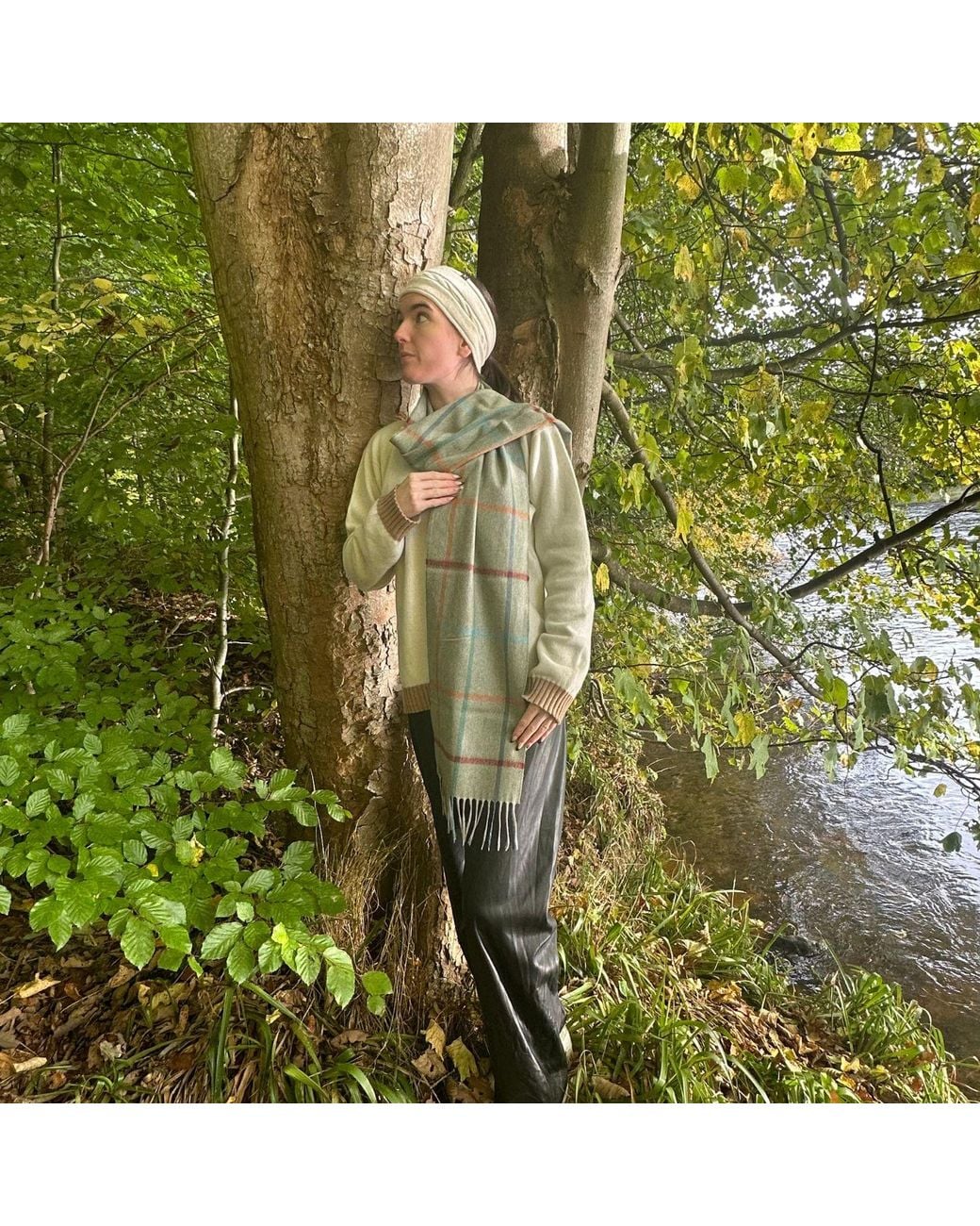 Kinalba Green Oban Fala Lovat Cashmere Scarf